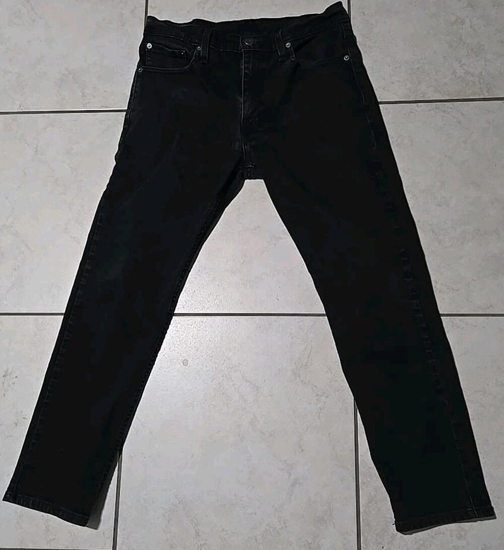 Levi's 502 Regular Taper Jeans Men's W33 L30 Black Denim Stretch